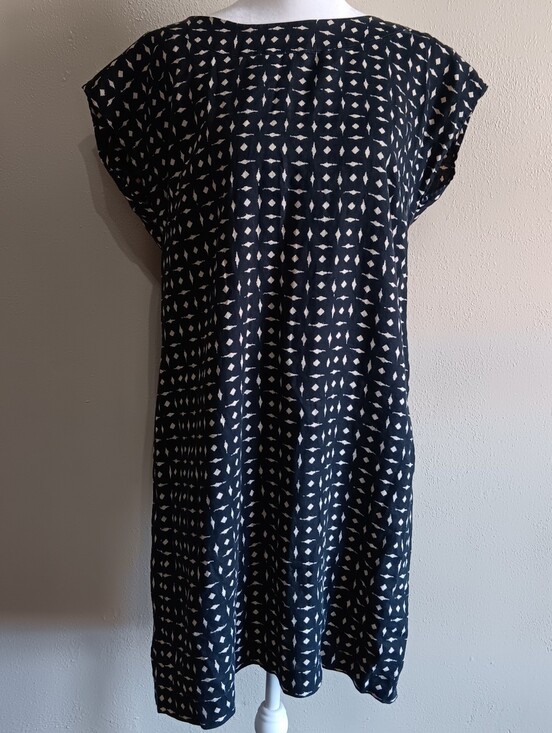J. Jill Dresses & Skirts - 100% Linen J. Jill Geometric Black & Tan Midi Dress Size Small Missy, Love Linen
